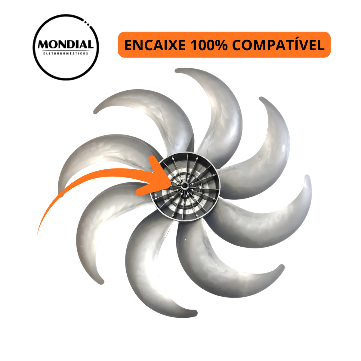 Helice 40CM Mondial - Prata 8 Pas